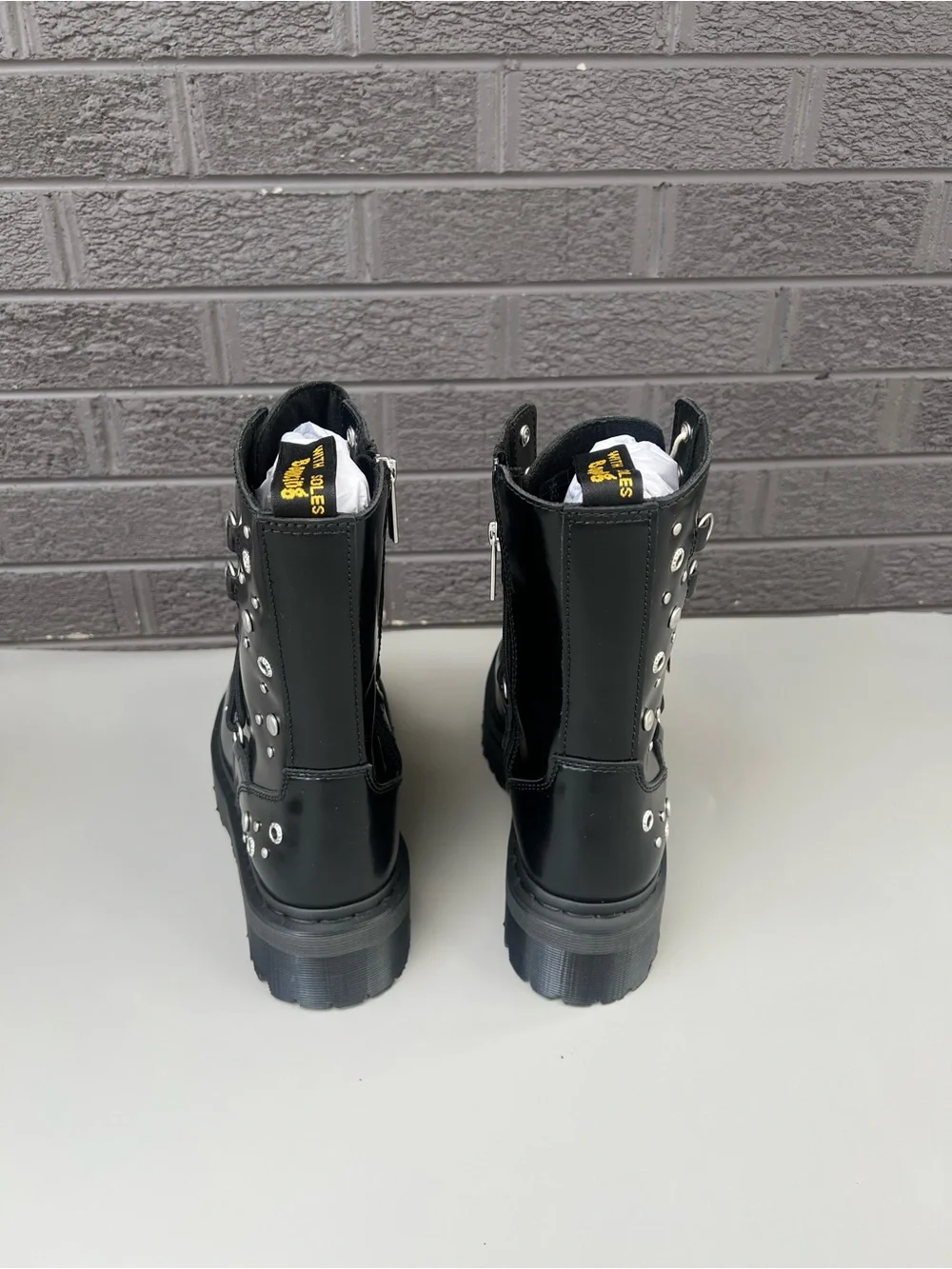NWT Dr. Martens Jadon Hi Black Leather Platform Boots Sz Us 8M/9L - Picture 5 of 11